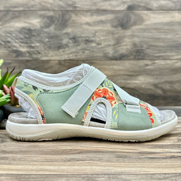 NIB Earth Origins Saco 9M Slingback Comfort Sport Sandals Green Multi - Picture 5 of 12